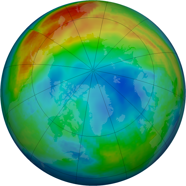 Arctic ozone map for 12 December 2002